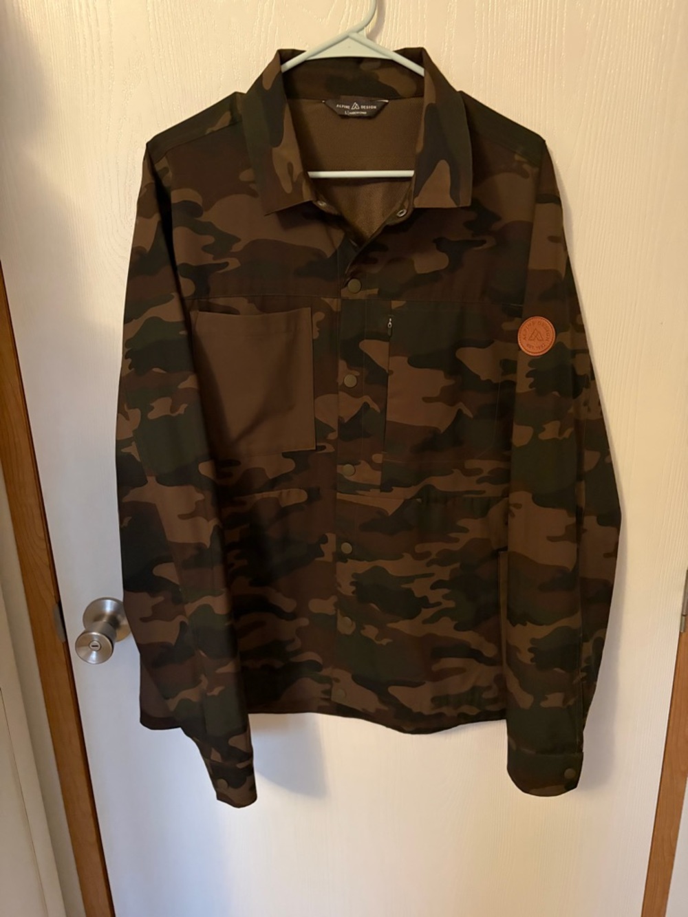 Alpine Design Lightweight Camo Overshirt Mens SZ L Camping Hiking